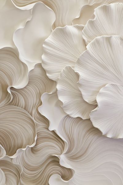 Ivory Flow Abstract Poster.