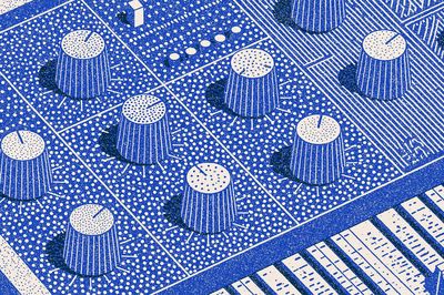 Blue Abstract Control Panel Poster. poster