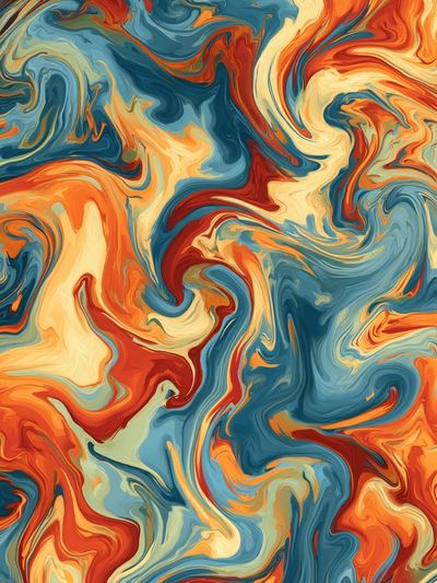 Swirling Retro Abstract Poster.