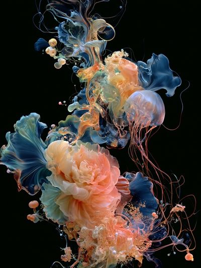 Abstract Blooming Jellyfish Poster.