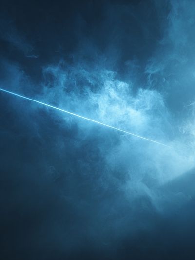 Blue Light Beam Abstract Poster.