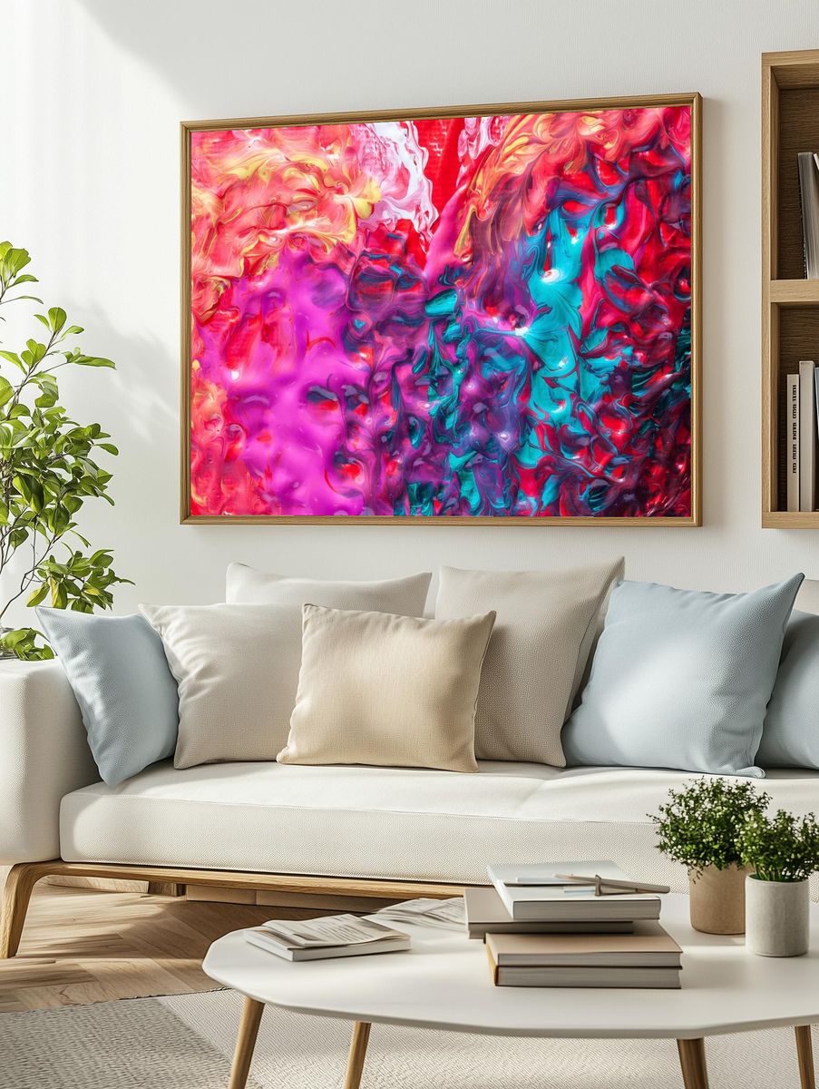 Abstract liquid paint, free public. — room view 2