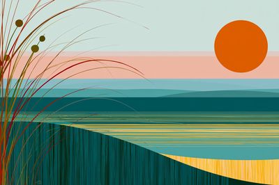 Sunset Horizon Abstract Poster. poster