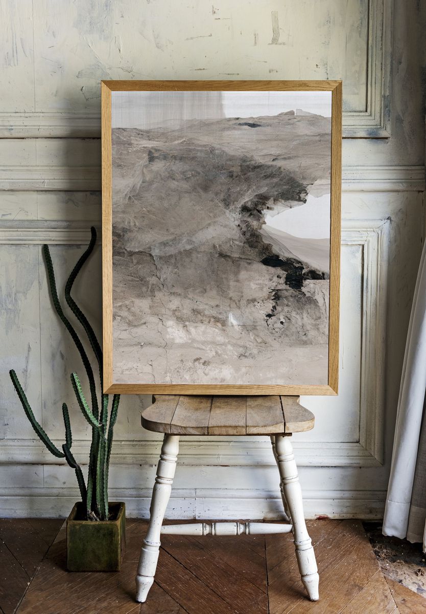 Desert Veil Abstract Print. room preview