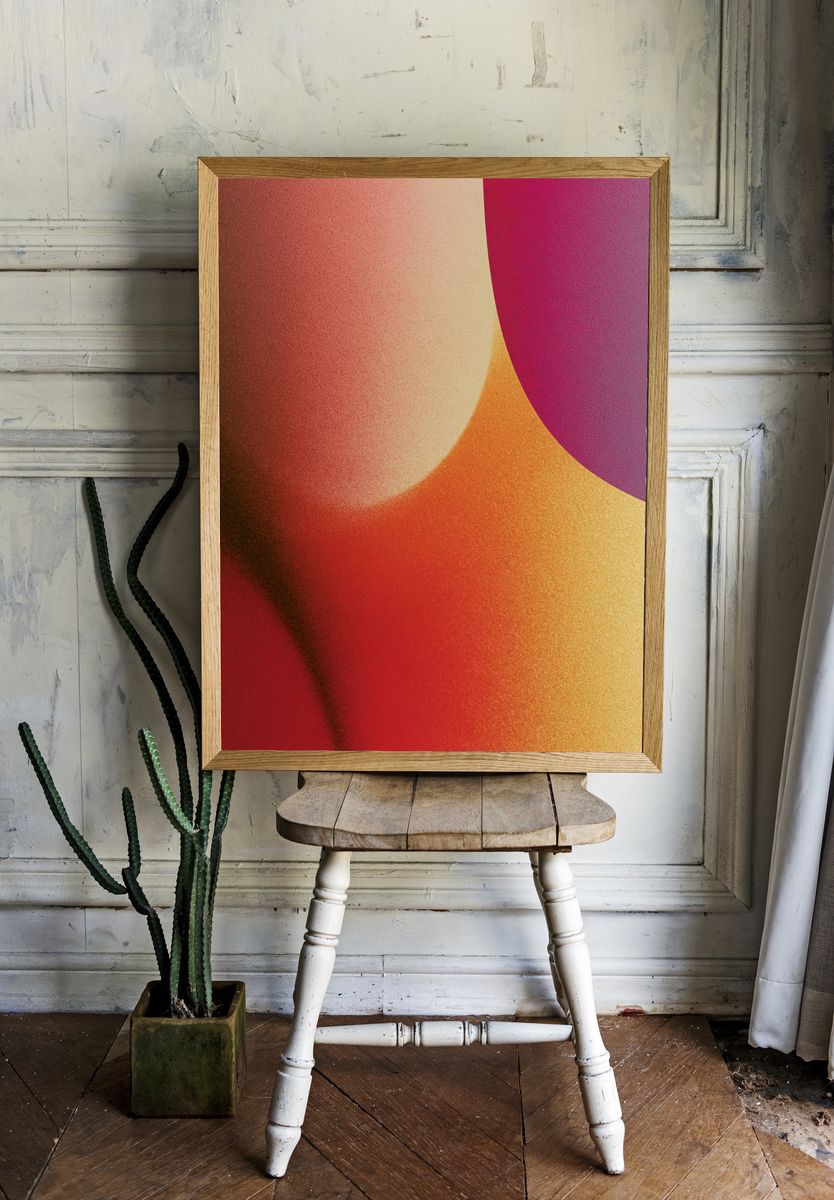 Sunset Arc Abstract Poster. room preview
