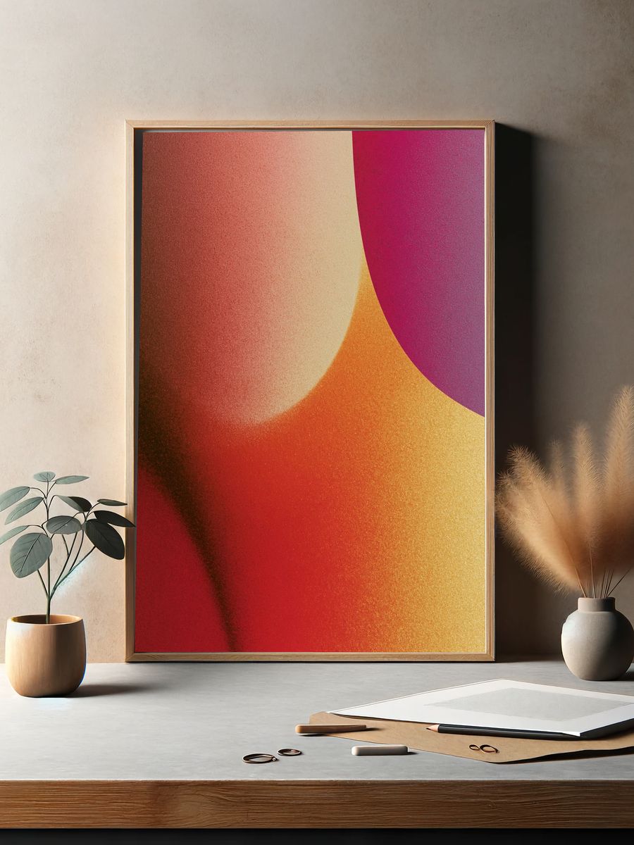 Sunset Arc Abstract Poster. — room view 2