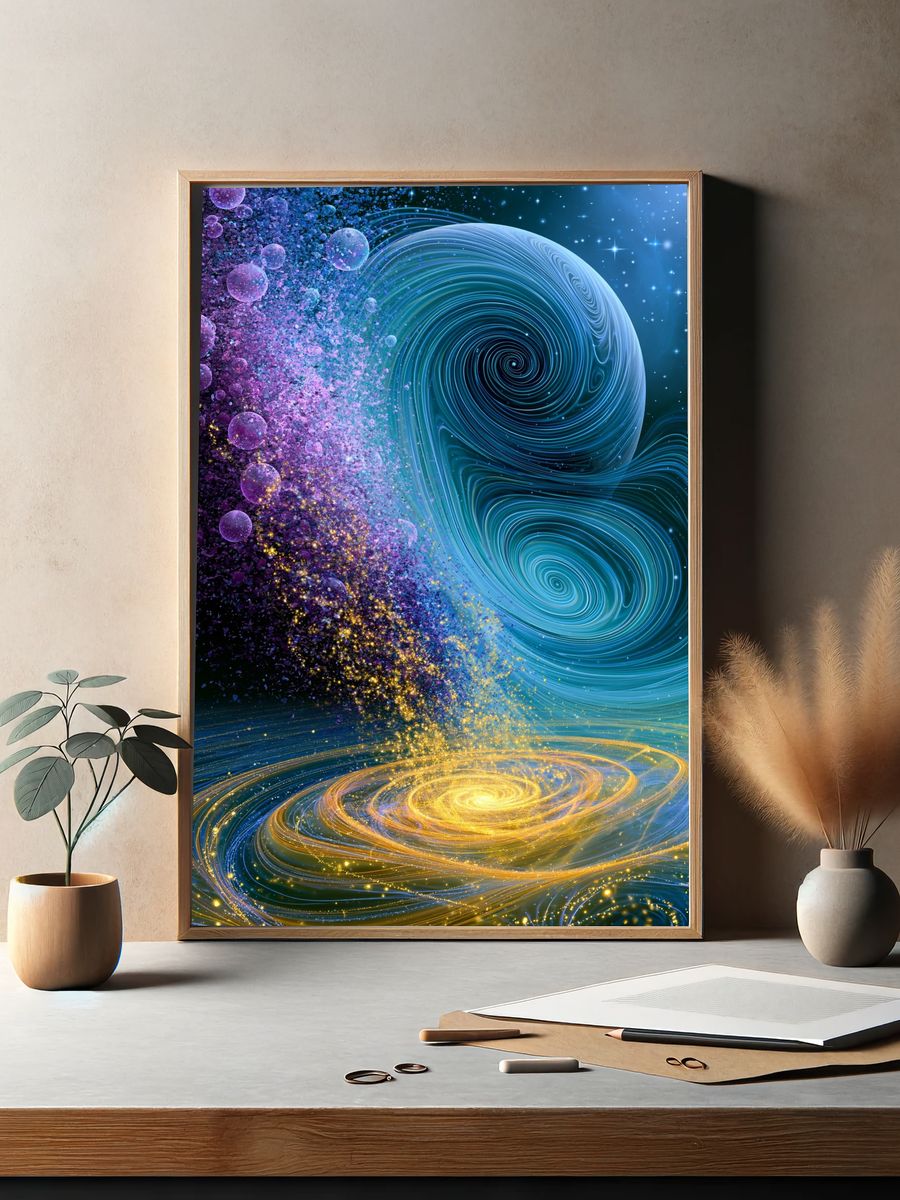 Cosmic Spiral Galaxy Abstract Print. — room view 2