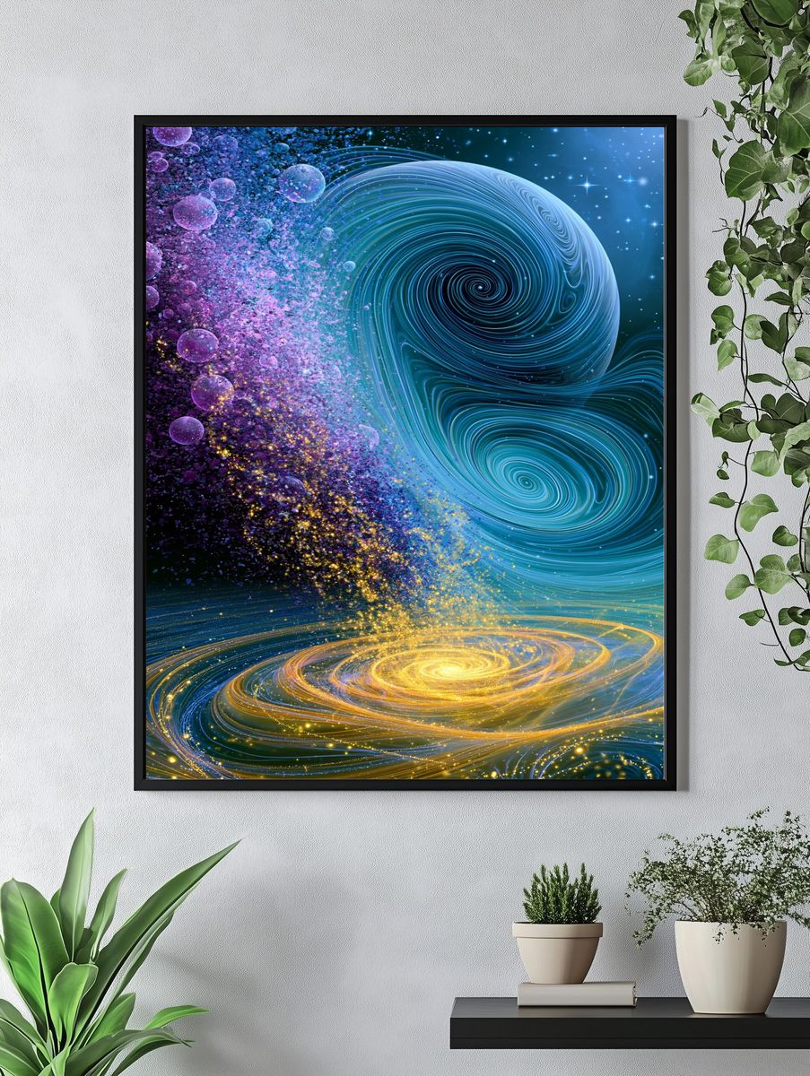 Cosmic Spiral Galaxy Abstract Print. — room view 4