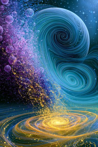 Cosmic Spiral Galaxy Abstract Print. poster