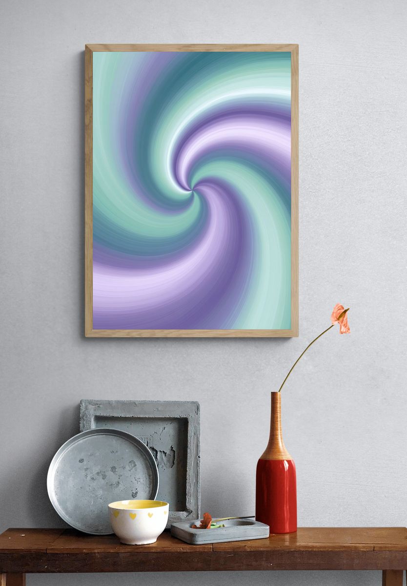 Pastel Spiral Abstract Poster. — room view 3