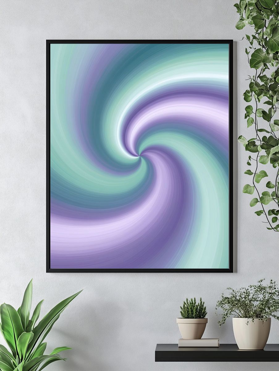 Pastel Spiral Abstract Poster. — room view 4