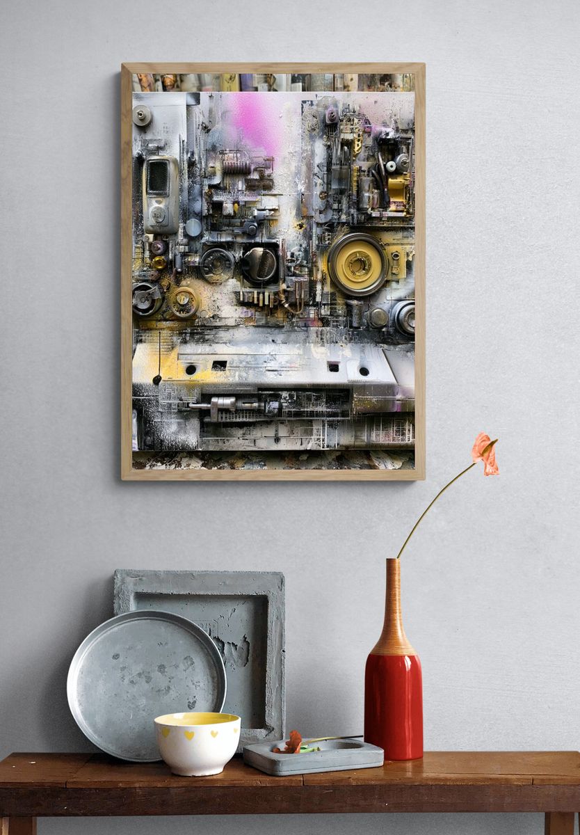 Industrial Abstract Texture Poster. — room view 3