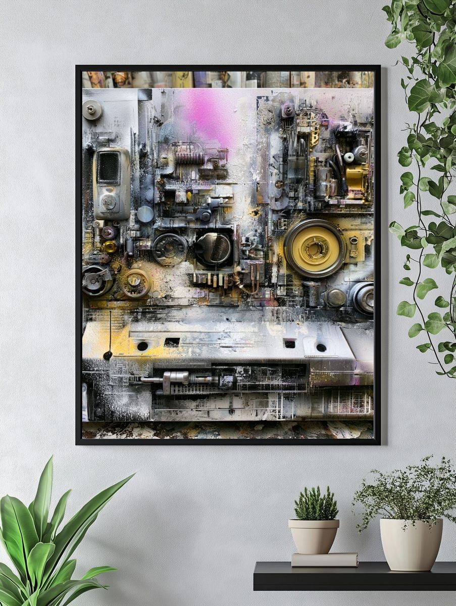 Industrial Abstract Texture Poster. — room view 4