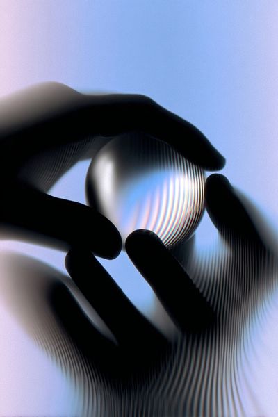 Hands Holding a Glass Sphere — Abstract Print. poster print