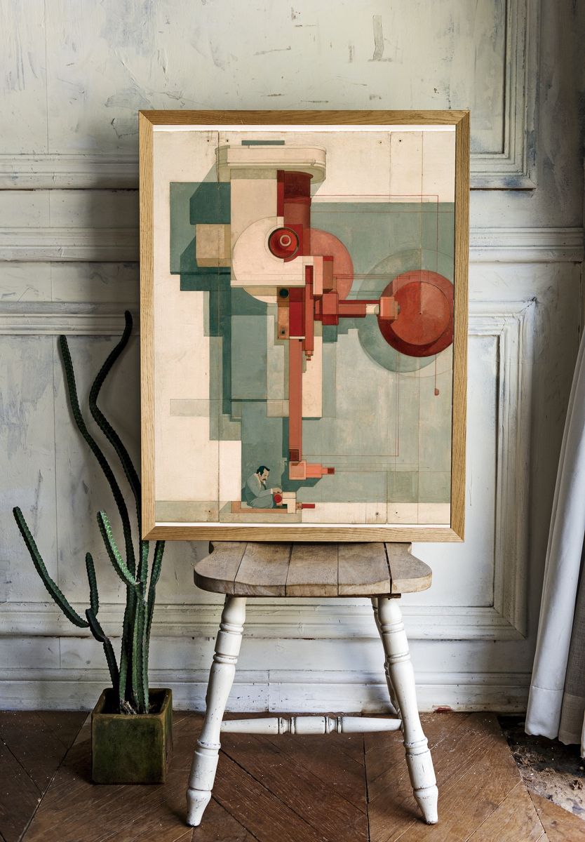 Geometric Surrealist Composition Poster. room preview