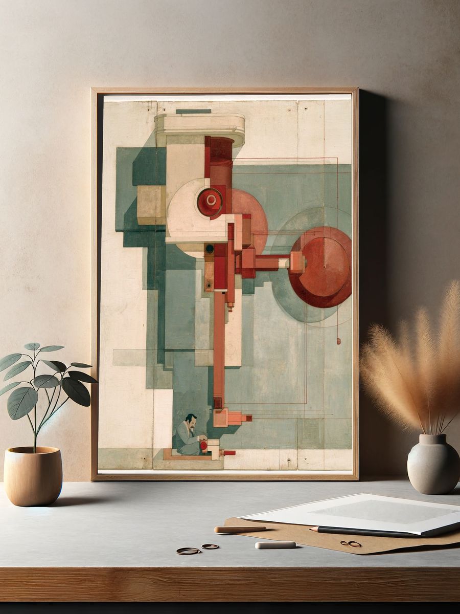 Geometric Surrealist Composition Poster. — room view 2