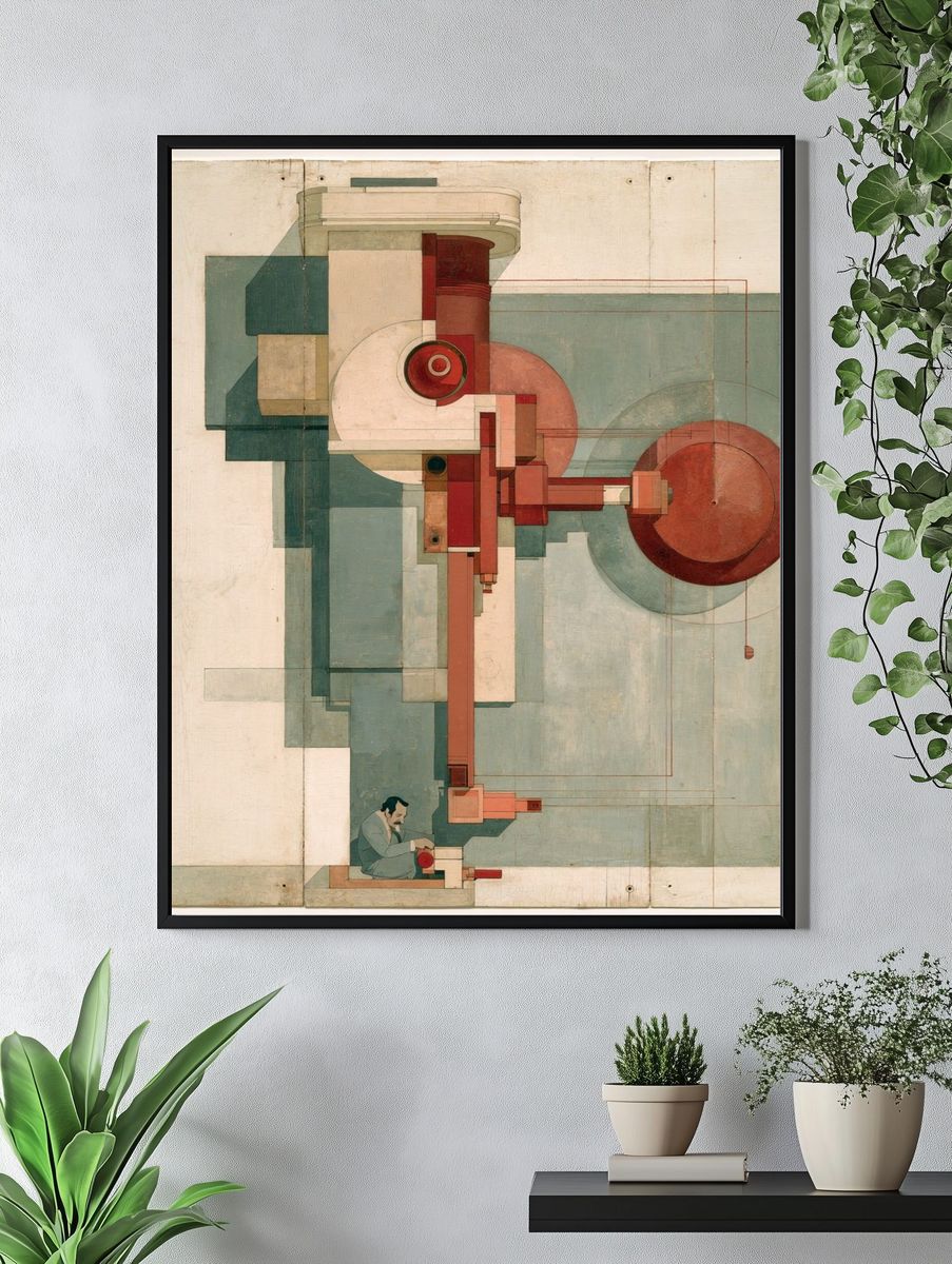 Geometric Surrealist Composition Poster. — room view 4