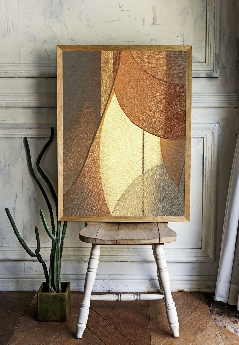 Warm Linen Abstract Poster. room preview