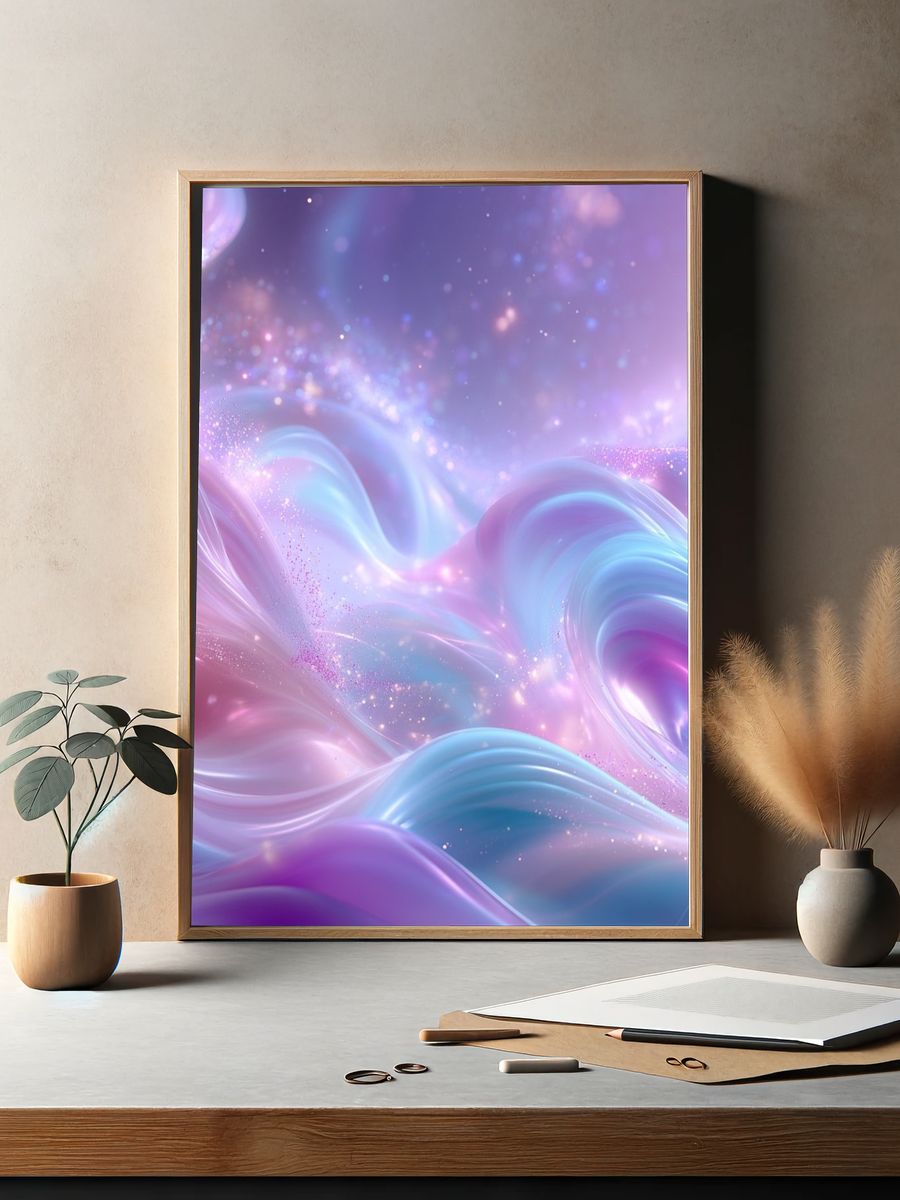 Pastel Dreamscape Abstract Poster. — room view 2
