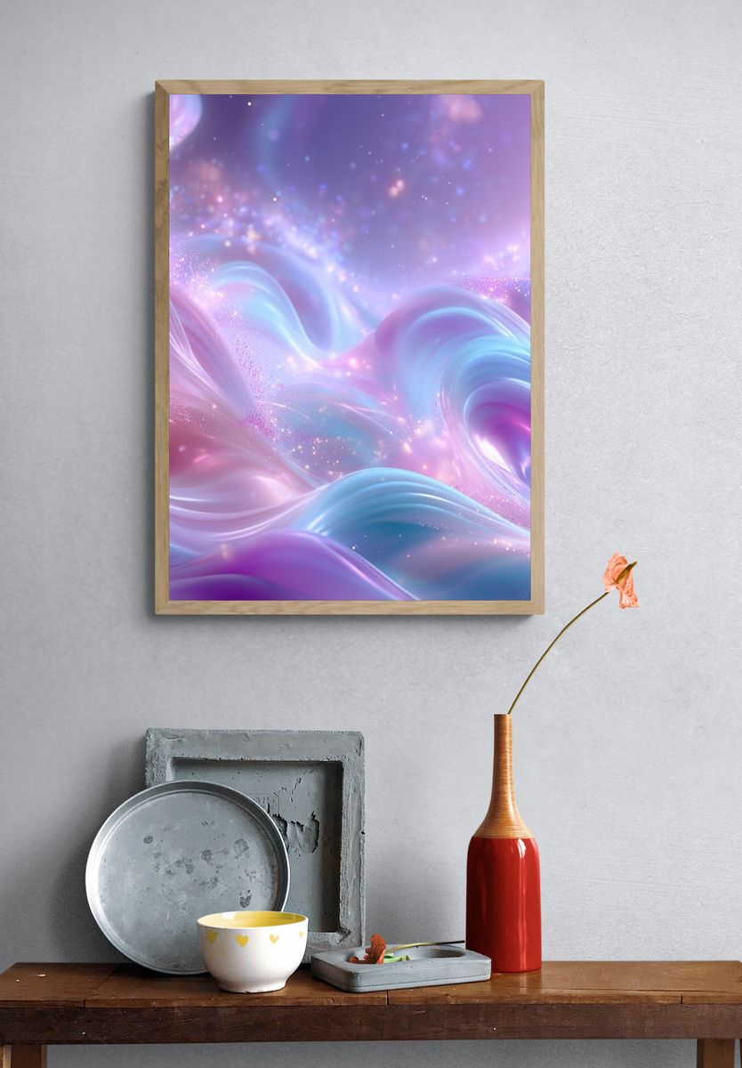 Pastel Dreamscape Abstract Poster. — room view 3