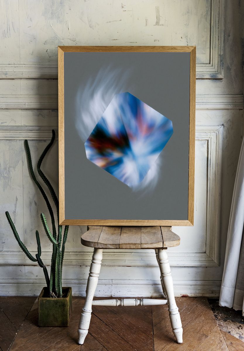 Prismatic Blur Abstract Poster. — room view 1