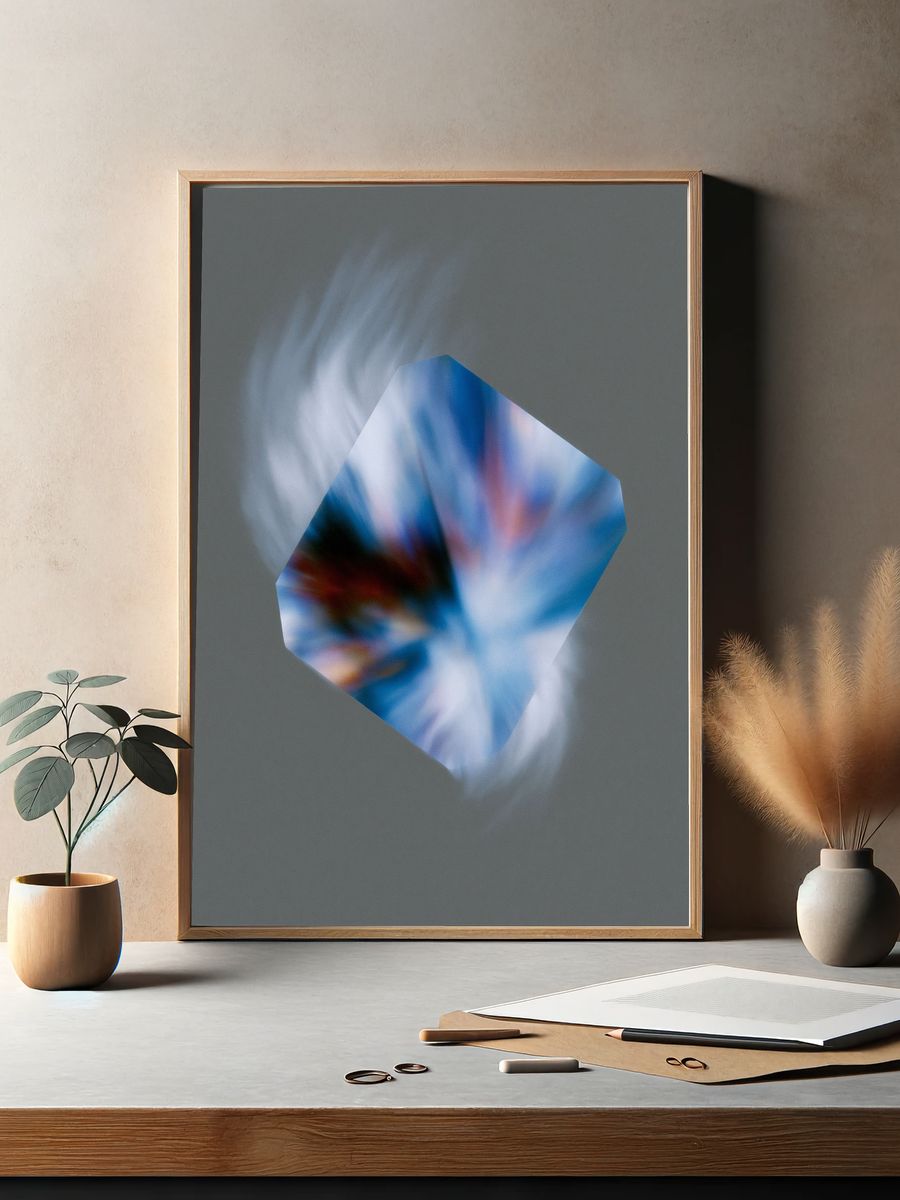 Prismatic Blur Abstract Poster. — room view 2