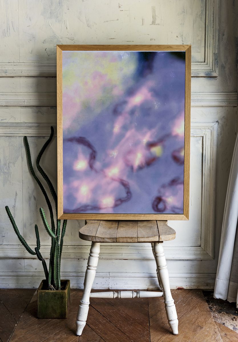 Pastel Cloudscape Abstract Print. room preview