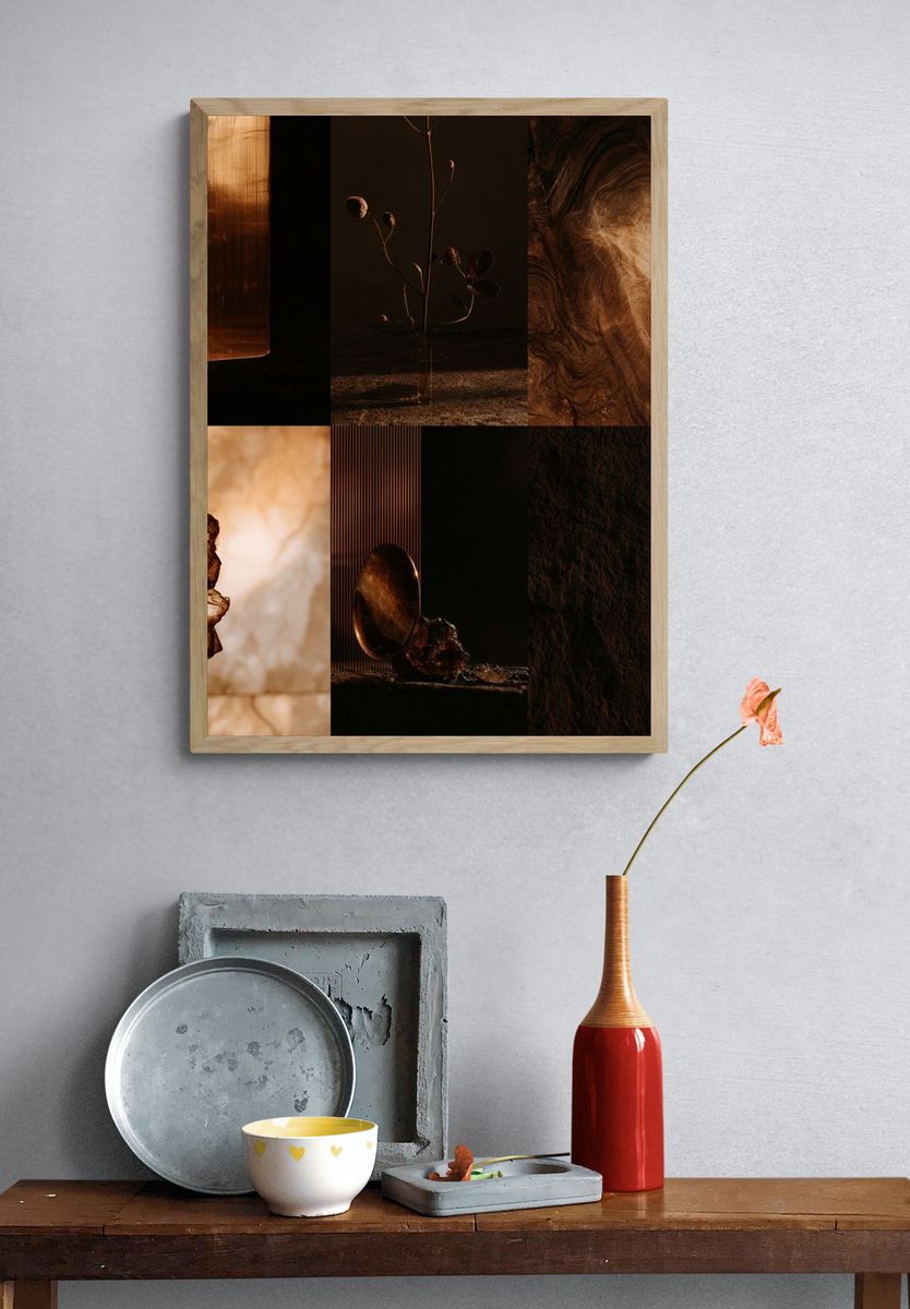 Amber Textures Abstract Poster. — room view 3