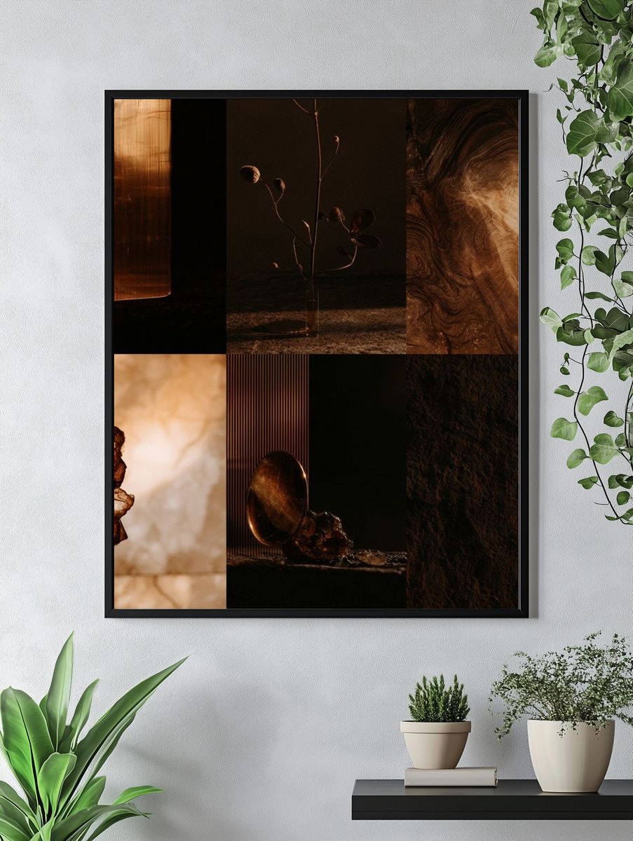 Amber Textures Abstract Poster. — room view 4
