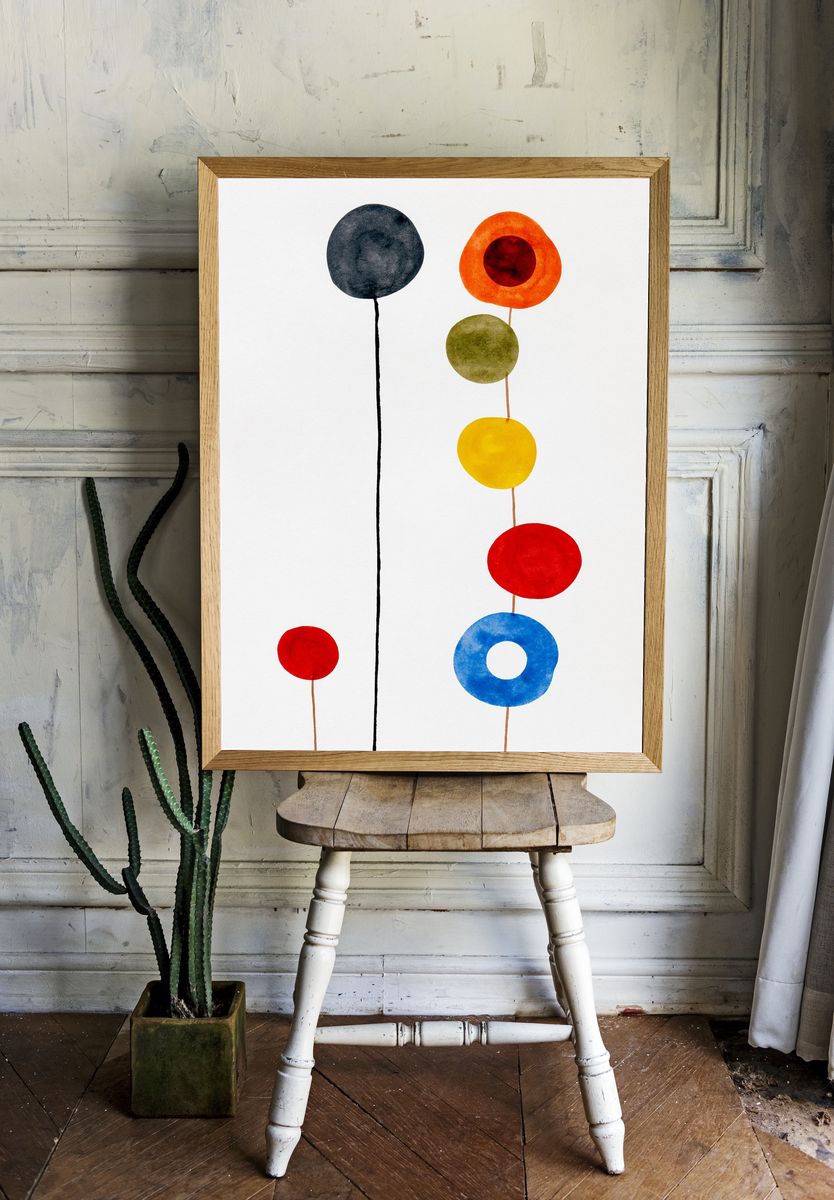 Modern Color Dots Abstract Poster. room preview