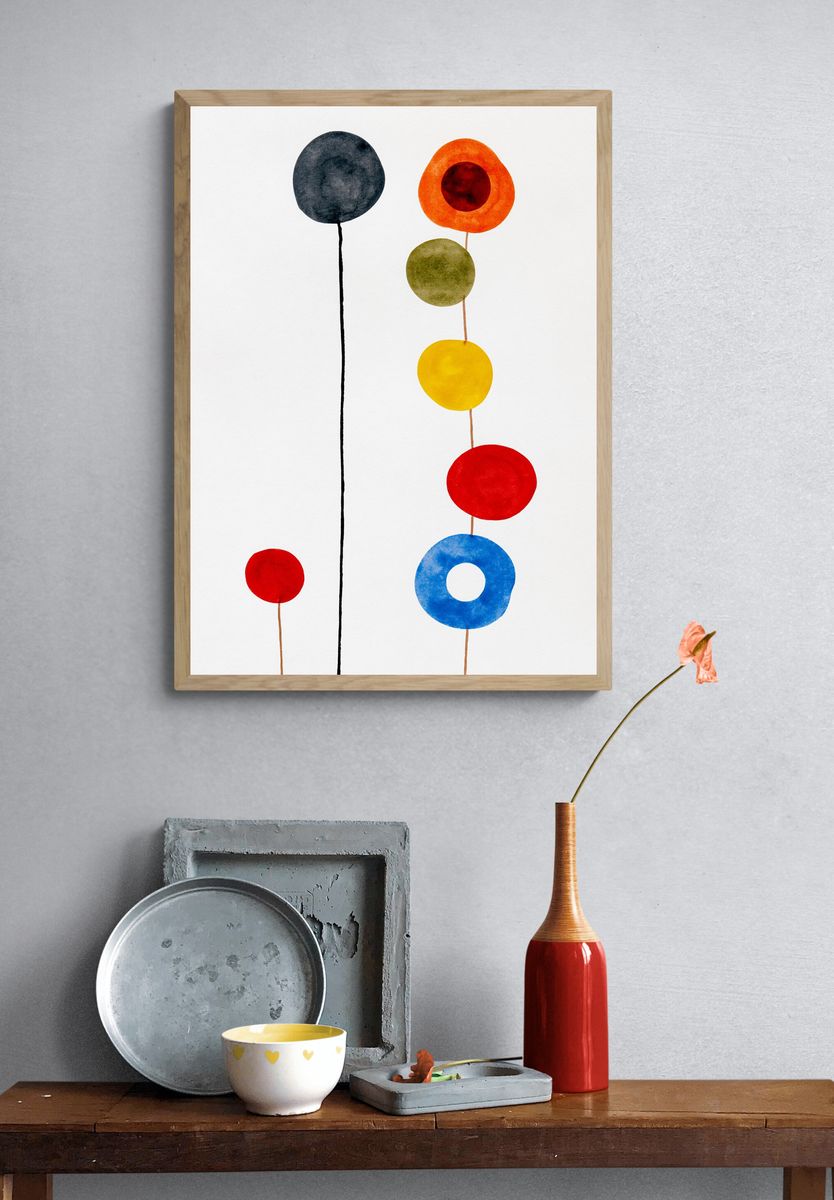 Modern Color Dots Abstract Poster. — room view 3