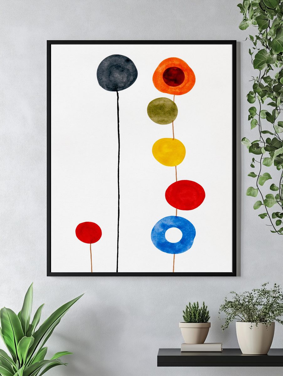 Modern Color Dots Abstract Poster. — room view 4