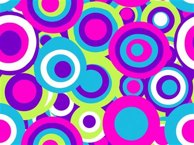 Neon Target Circles Abstract Poster.