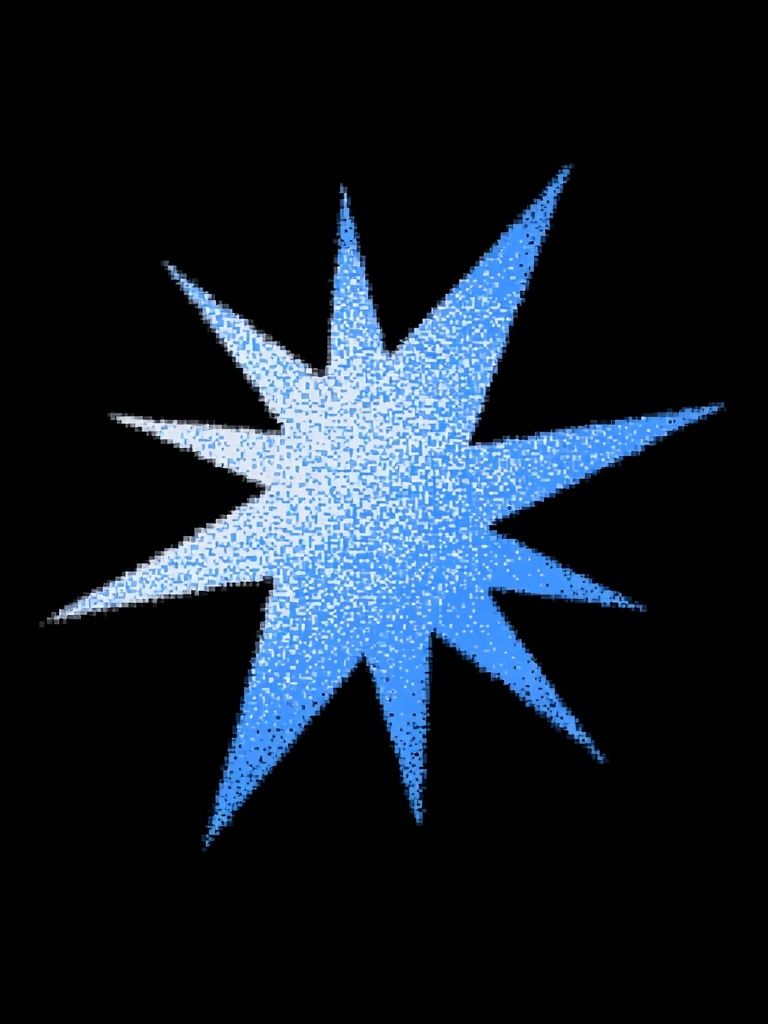 Blue Starburst Abstract Poster. poster detail