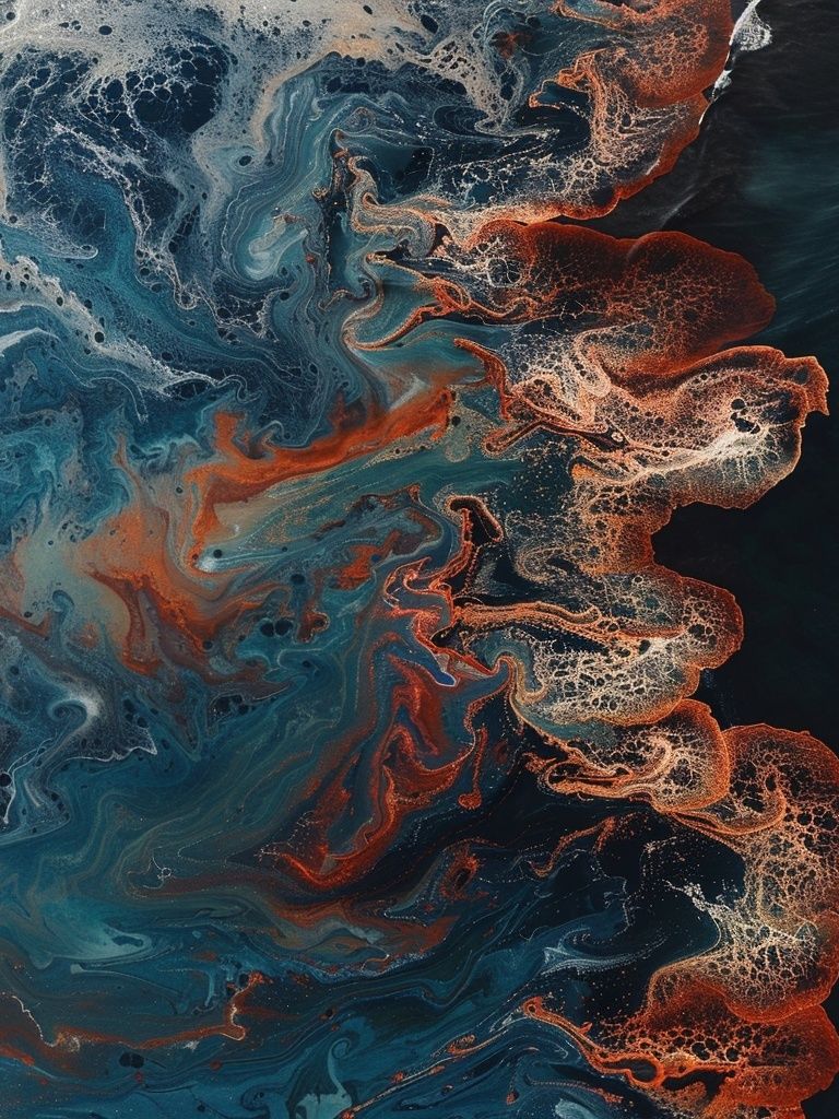 Oceanic Lava Flow Abstract Poster. poster detail