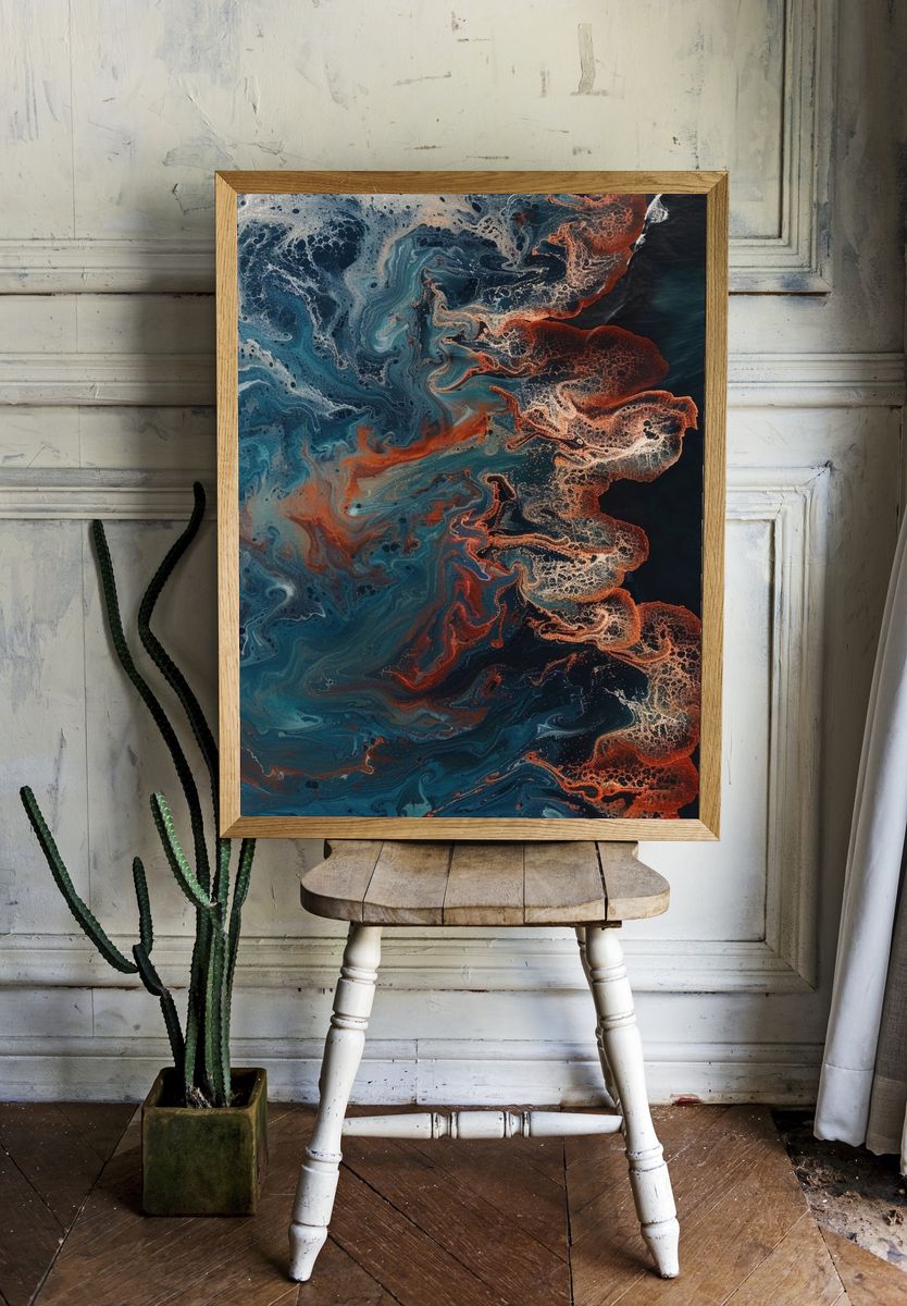 Oceanic Lava Flow Abstract Poster. — room view 1