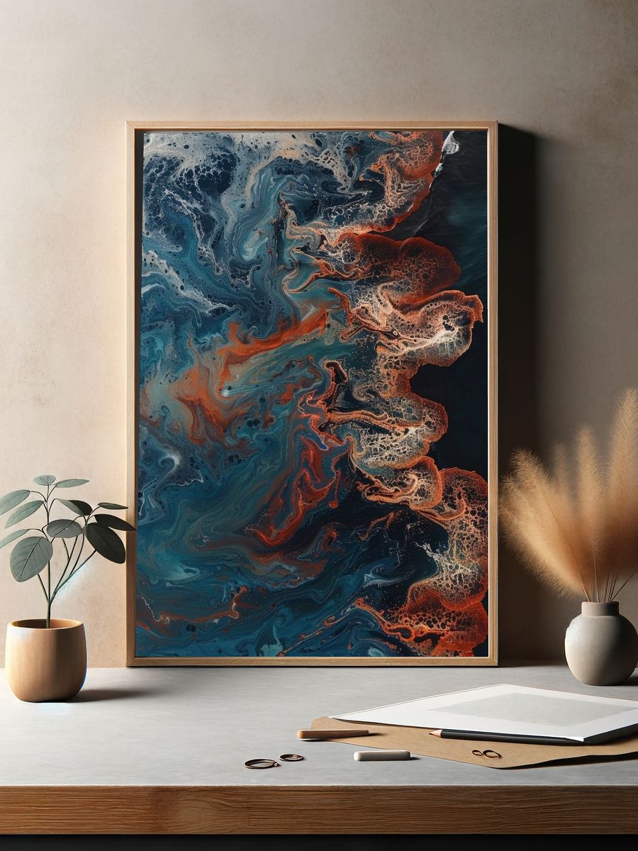 Oceanic Lava Flow Abstract Poster. — room view 2
