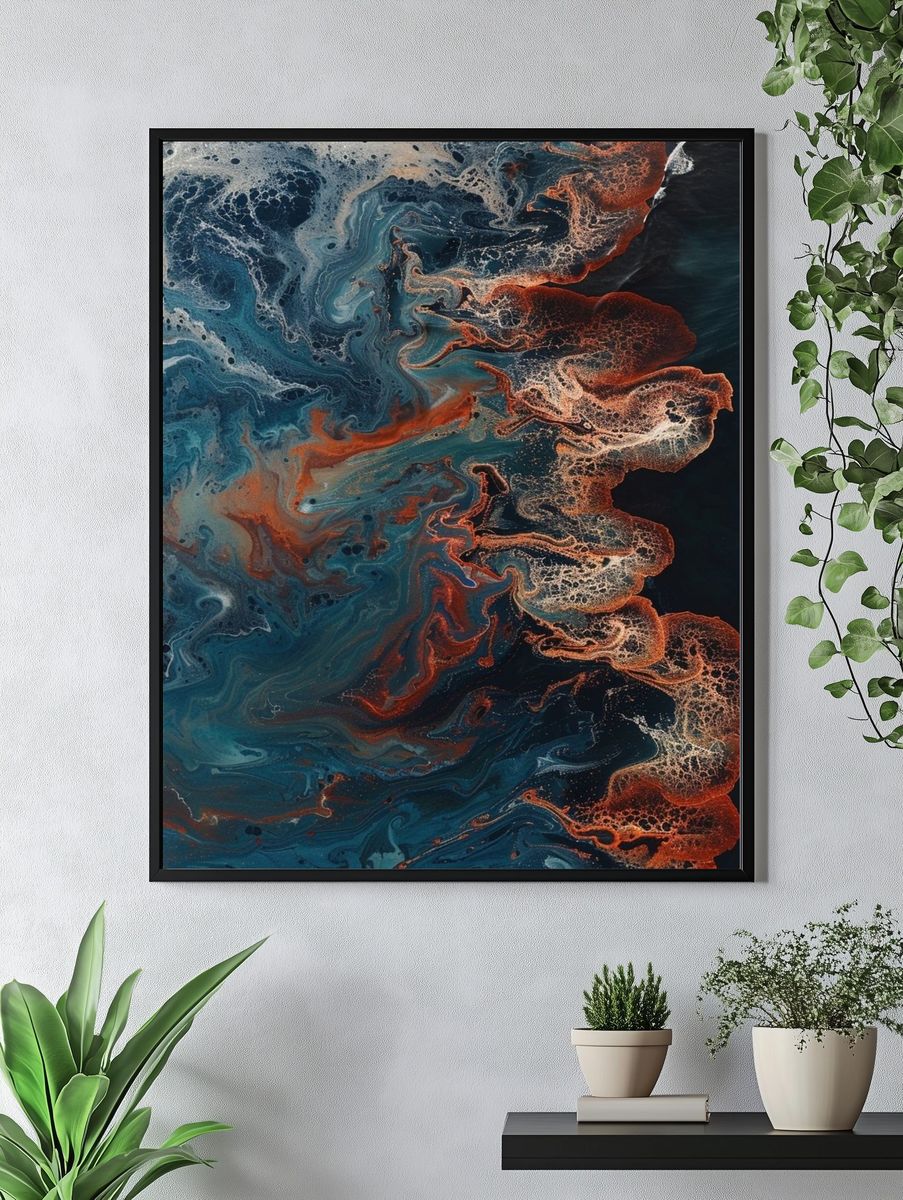 Oceanic Lava Flow Abstract Poster. — room view 4