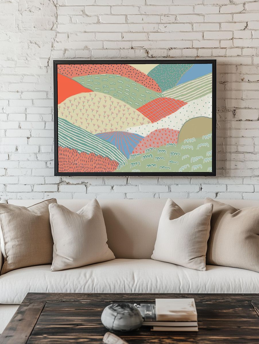 Abstract landscape background illustration. — room view 1