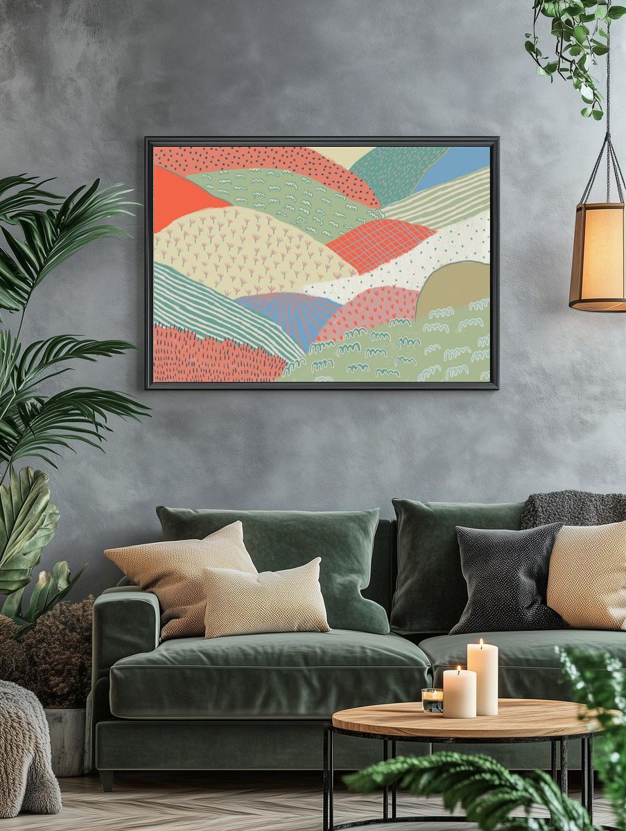 Abstract landscape background illustration. — room view 4