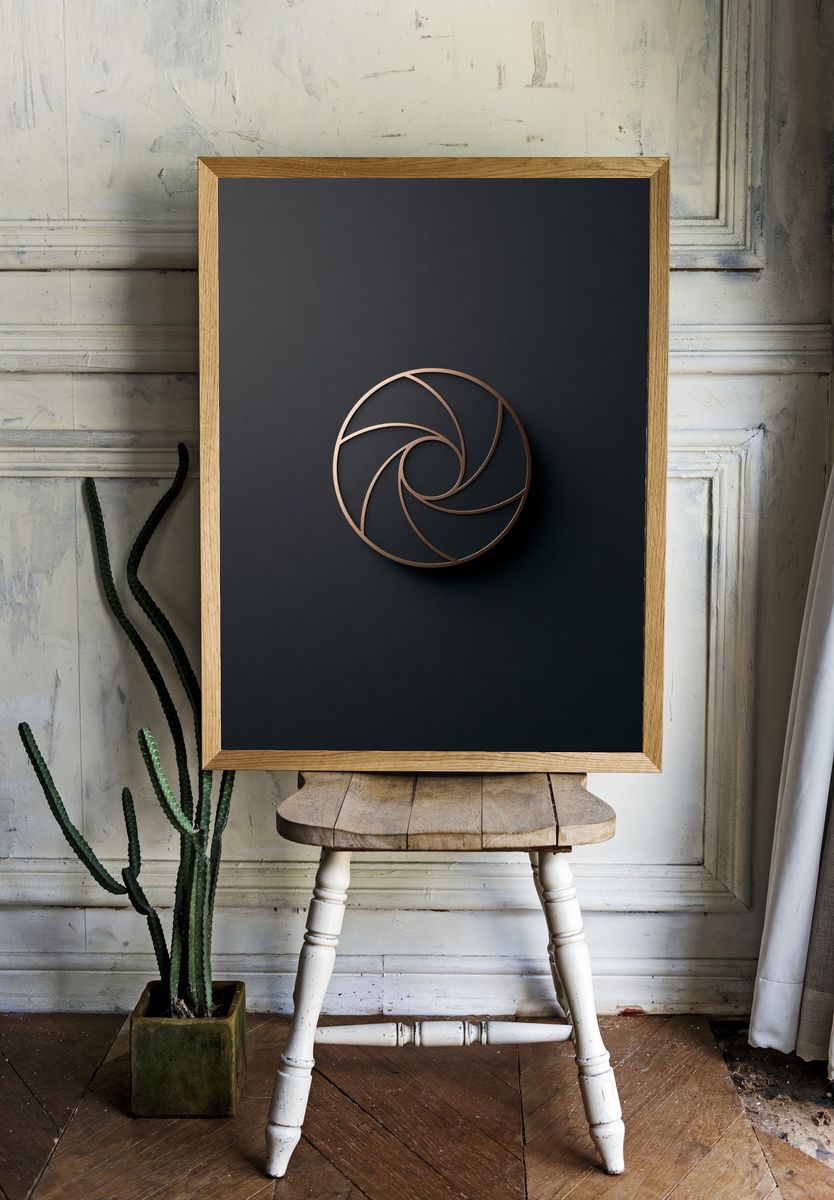 Copper Spiral Abstract Poster. — room view 1