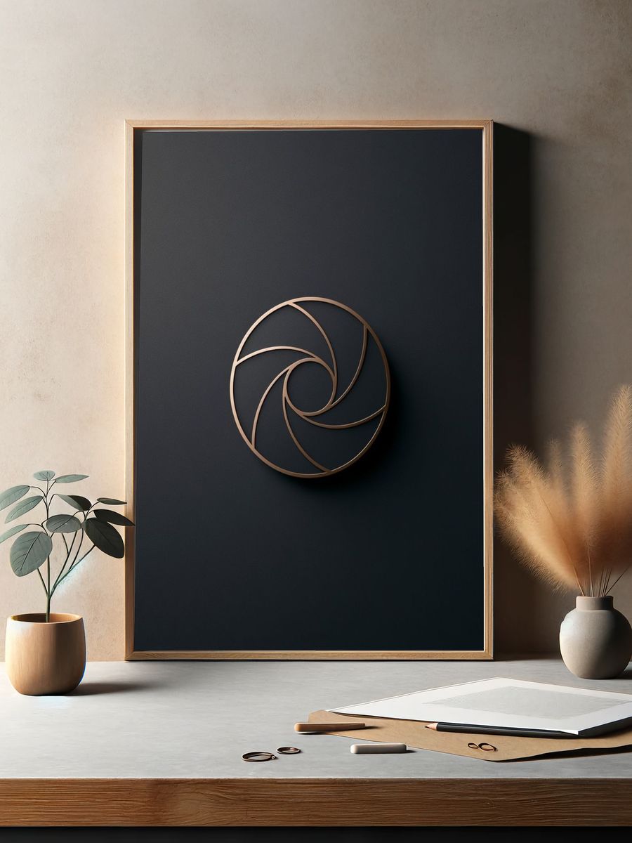 Copper Spiral Abstract Poster. — room view 2