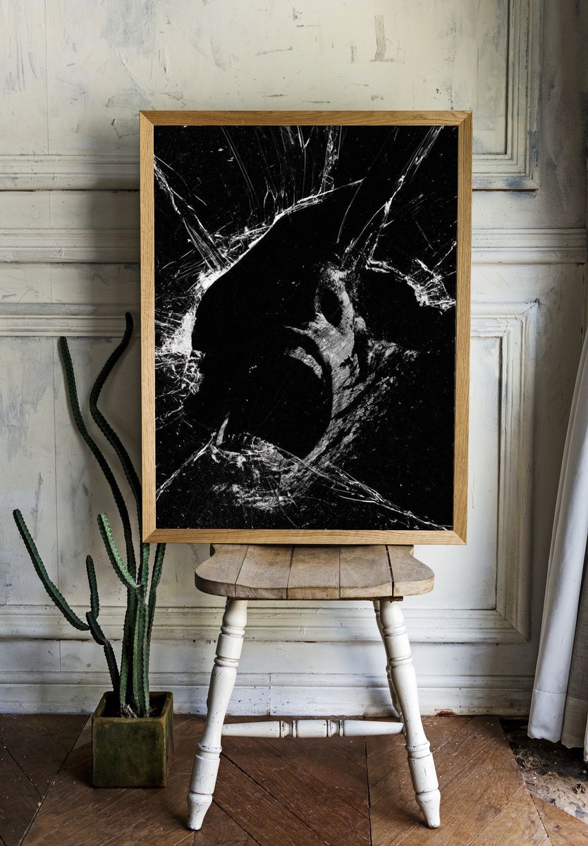 Cracked Glass Abstract Poster. — room view 1