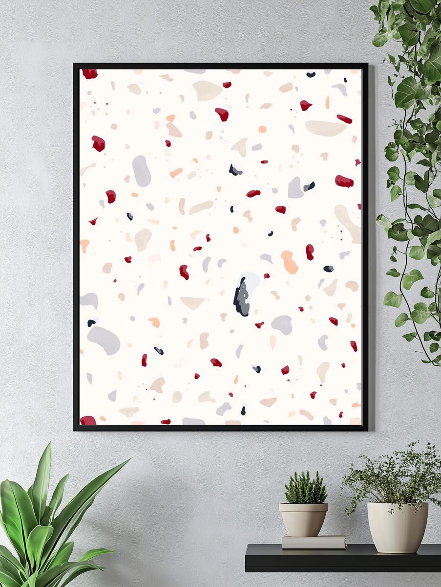 Silver Butterfly Abstract Poster. — room view 4