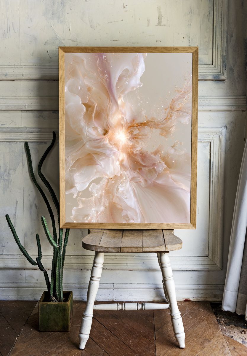 Pearl Bloom Abstract Poster. — room view 1