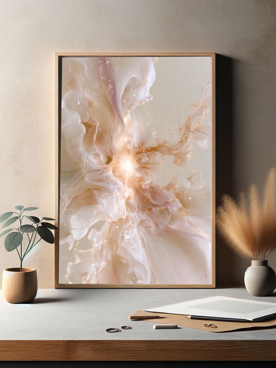 Pearl Bloom Abstract Poster. — room view 2