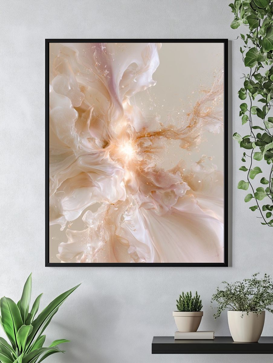 Pearl Bloom Abstract Poster. — room view 4