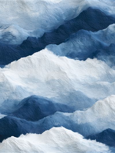 Blue Mountain Clouds Abstract Print.
