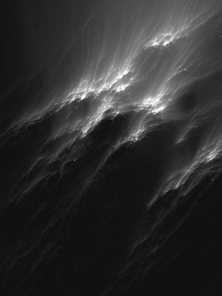 Monochrome Light Streaks Abstract Poster. poster — abstract art