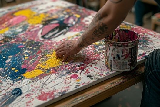 Abstract Paint Splatter Poster. poster — abstract art